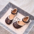 thumbnail image 2 of Gtoiithly Spring Summer Girls Child Lace Edge Adjustable Soft Soled Shoes Sandals Cartoon Solid Color Sandals for Kids Brown 3-3.5 Years, 2 of 5
