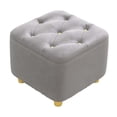 thumbnail image 2 of Ottoman Stool Mute Bottom Pads Stylish Foot Rest for Bedroom Entryway Office gray, 2 of 9