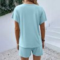 thumbnail image 3 of Birdeem Womens Summer Short Sleeve V-Neck Tops Shorts Comfortable Homewear Two-Piece Set, 3 of 8