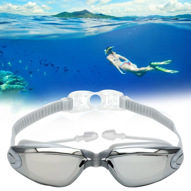 High-Definition -Fog Swimming Goggles with Large Electroplated Frame for Adults and Competitive Swimmers