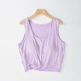 thumbnail image 2 of Yuyuzo Womens Tank Tops with Built in Bra Sleeveless Cropped Shirts Crewneck Pajamas Vests Casual Comfy Base Layer Top Loungewear, 2 of 7