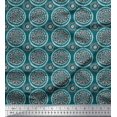 thumbnail image 1 of Soimoi Moss Georgette Fabric Floral Block Printed Craft Fabric by The Yard 42 Inch Wide, 1 of 3