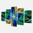 thumbnail image 1 of Designart - Blue Green Fractal Flower Petals - Contemporary Canvas Art Print, 1 of 1
