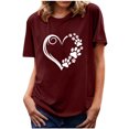 thumbnail image 1 of Pisexur Valentines Day T-shirt Top T-shirt Mode Femme Col Rond Imprimé Manches Courtes Décontracté Ample, 1 of 3
