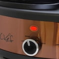 thumbnail image 3 of MegaChef 1.5 qt Triple Slow Cooker & Buffet Server with 3 Ceramic Cooking Pots - Brushed Copper & Black, 3 of 5