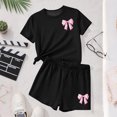 thumbnail image 4 of Robe d'Été à Manches Courtes Haut à Manches Courtes et Short Ensemble Deux Pièces pour Enfants Mignonne Détente d'Été Col Rond, 4 of 9