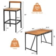 thumbnail image 2 of Gymax 5PCS Patio Bar Table Set PE Rattan High-Dining Bistro Set w/ Acacia Wood Top, 2 of 10