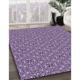 thumbnail image 3 of Ahgly Tapis Rond Lavable en Machine Intérieur Transitionnel Iris Violet, 4 Pieds Rond, 3 of 7