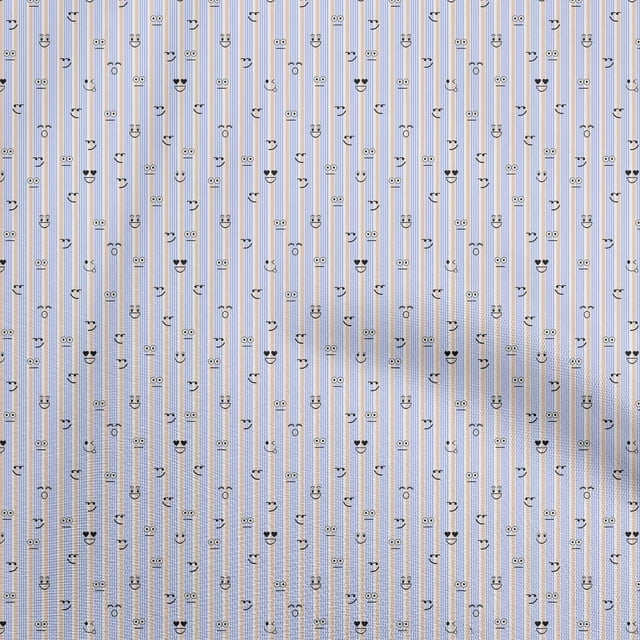 oneOone Viscose Chiffon Medium Blue Fabric Random Sewing Material Print Fabric By The Yard 42 Inch Wide