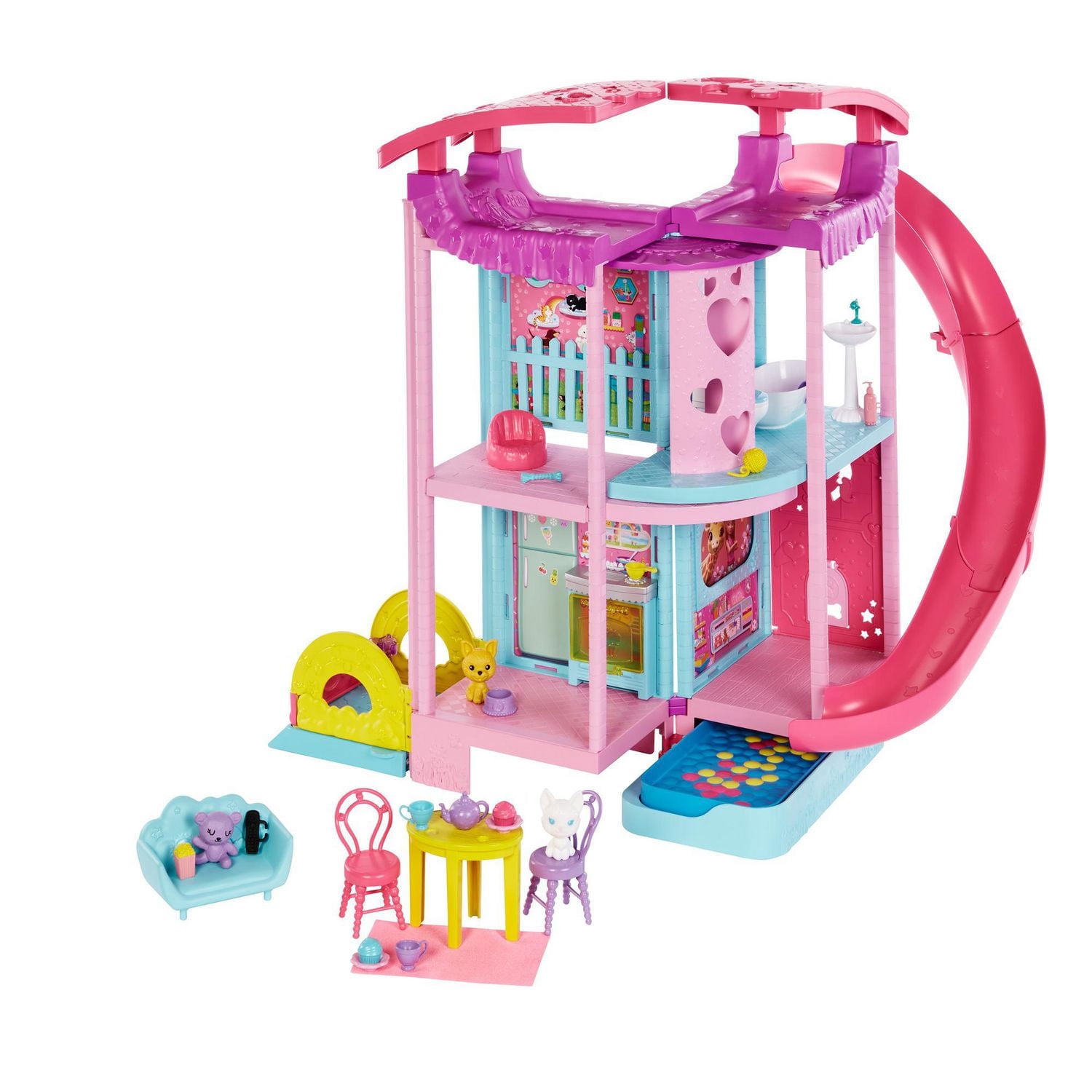 Barbie La Maison de Chelsea, 50 cm, animaux et + de 15 accessoires