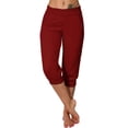 thumbnail image 1 of Timegard Womens Sweatpants Capri Pants Cinch Bottom Solid Color Cropped Joggers Workout Pants with Pockets, 1 of 6