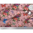 thumbnail image 2 of Soimoi Velvet Fabric Leaves, & Peony Floral Decor Fabric Printed Yard 58 Inch Wide, 2 of 3