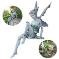 thumbnail image 3 of Figurine en Résine Statue de Fée de Porche Fontaine Déco de Cour Arrière Figurines Météo Blanc, 3 of 8