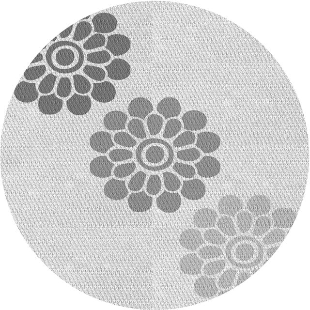 Ahgly Tapis Rond Lavable en Machine Intérieur Transitionnel Gris Platine, 3 Pieds Rond