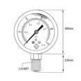 thumbnail image 2 of Pressure Gauge, 0-2 Bar/0-30 Psi, Rustproof Iron Case, Bottom Mount 1/4" Bspt, Air Pressure Gauge, High Accuracy Pressure Gauge For Air Conditioner, R, 2 of 4