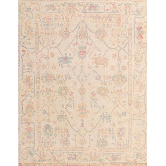 Ahgly Company Indoor Rectangle Abstract Deep Peach Orange Oriental Area Rugs, 5' x 7'