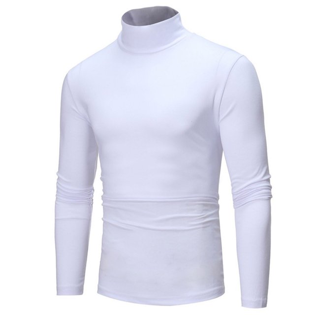 DPTALR T-shirt à Col Roulé Uni pour Homme, Chandail Décontracté à Enfiler, Chandail de Base en Blanc, Fabriqué en Mélange de Coton Léger. Présente un design de Col Roulé Moderne, des Manches Longues et une Coupe Ajustée. Parfait pour la Mode Masculine, les Vêtements d'Hiver et la Superposition sous les Vestes Ou à Agencer avec des Pantalons pour les occasions Décontractées Ou en Plein Air.