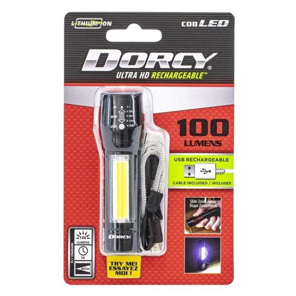 Lampe de poche Dorcy Ultra HD USB de 100 lumens avec éclairage de zone