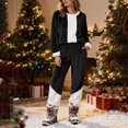 thumbnail image 4 of Yuyuzo Ensembles de Pyjamas pour Femmes en Molleton à Blocs de Couleur Vêtements de Détente Chandails à Manches Longues à Col Ras du Cou Pantalons Jogger Tenues 2 Pcs, 4 of 6