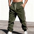 thumbnail image 1 of Ceisia Men Solid Color Loose Casual Pants Elastic Waist Drawstring Sports Gift Work Trousers, 1 of 9