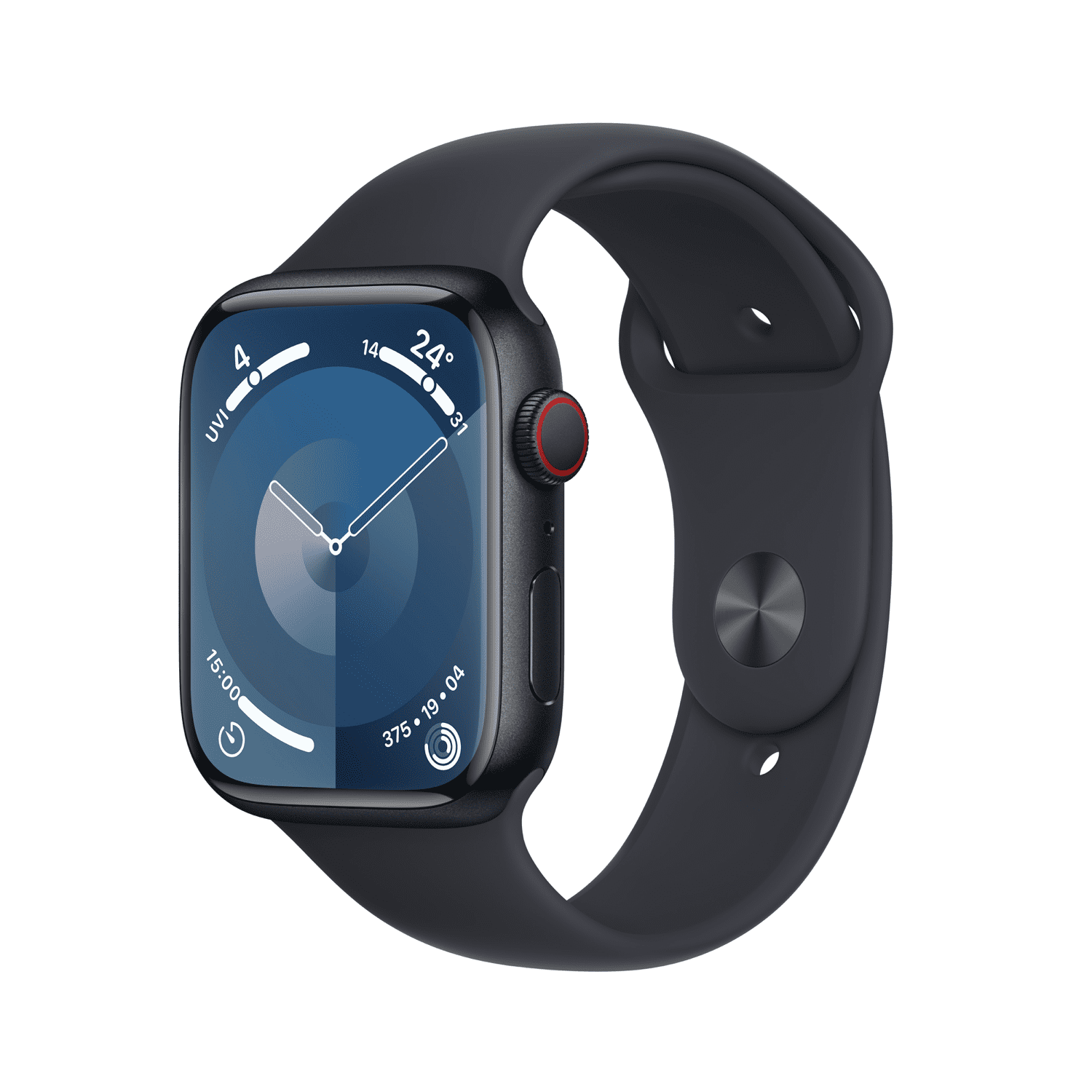Apple Watch Series 9 GPS +Cellular 45mm Midnight Aluminium Case with Midnight Sport Band- M/L