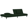 thumbnail image 3 of vidaXL 2-Seater Sofa Bed with Two Pillows Dark Green Velvet, 3 of 5