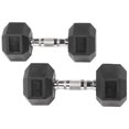 thumbnail image 3 of BalanceFrom Rubber Encased Hex Dumbbells, 25 lbs Pair, Black, 3 of 3
