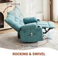 thumbnail image 3 of Swivel Rocker Recliner Chair with Heat and Massage&Adjustable Footrest for Elderly Adults,360° Swivel Rocking Sofa with Handrail and Backrest &Cup Holders Overstuffed Cushion for Back Pain Relief, 3 of 7