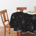 thumbnail image 4 of Halloween Tablecloth 60x60 Inch Round, Cobweb Black Washable Table Cover for Party Picnic Dinner Decor, 4 of 6