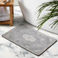 thumbnail image 2 of Vintage Non-Slip Gray Bathroom Rug Runner: Soft, Long & Machine Washable - Farmhouse Floral Design to Enhance Any Bathroom - Perfect for Sink, Shower, Bathtub - 20x32 in, 2 of 5