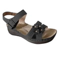 thumbnail image 2 of Styesk Womens Sandals Summer New Foreign Trade Large Size Wedge With Fish Mouth Solid Color Large Size One Line Buckle Beach Sandals, 2 of 5