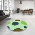 thumbnail image 4 of Ahgly Company Machine Washable Indoor Square Transitional Light Green Area Rugs, 4' Square, 4 of 7