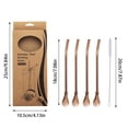 thumbnail image 3 of Stainless Steel Straw Spoon Coffee Beverage Stirring Spoon Milk Tea Filtering Straw Spoon With A Straw Brush, 3 of 6