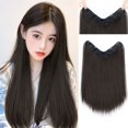 thumbnail image 3 of Perruque Cheveux Longs Féminins Demi-Bouchon Invisible Sans Couture Longue Droite, 3 of 5