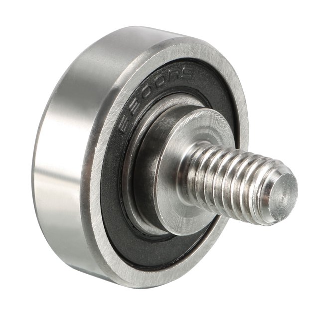 Unique Bargains 30x9x9mm Idler Bearing Pulley Sliding Conveyor Wheel with threaded rod M8x12mm, featuring a PU flat belt bearing pulley wheel. Designed for low noise, low vibration, and high precision, with durable and stable performance. Commonly used in specialty automotive parts, transmission systems, electrical appliances, roller-skating shoes, and yo-yos.