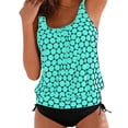 thumbnail image 1 of Cameland Womens Tummy Control Swimsuits Plus Size Blouson Printed Tankini Swimsuits 2 Piece Bathing Suits Tops with Boyshorts Modest Loose Fit Swimwear, 1 of 4