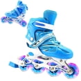 thumbnail image 3 of Patins-chaussures 2 en 1 Réglables à Roulettes Unisexes pour Enfants Intérieur Extérieur Parc Cour Terrain de Jeu Entraînement de Patinage pour Filles Bleu m, 3 of 9