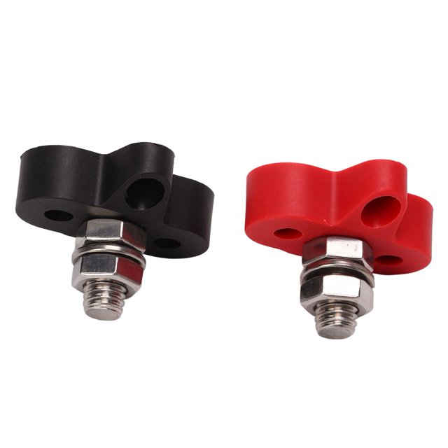 Battery Power Stud B,Automotive Battery Terminals,48V Battery Power Stud Red and Black Stainl Steel Post Single Stud Bus Bar Terminal Block for RV Truck Boat 38in M10