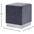 thumbnail image 3 of Meridian Furniture Jax Contemporary Velvet Ottoman/Stool in Gray, 3 of 4