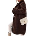 thumbnail image 2 of Innerwin Veste Sherpa à Manches Longues pour Femmes, Manteau de Voyage en Polaire Chaud à Col Rabattu, Café m, 2 of 3