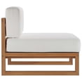 thumbnail image 3 of Modway Upland Modern Solid Teak Wood Outdoor Armless Chair in Natural/White, 3 of 7
