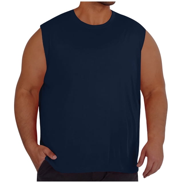 Lmnyox Workout Tank Tops for Men Big and Tall Crew Neck Sleeveless Athletic Shirt Mesh Training Sport Tee