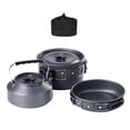 thumbnail image 1 of S SERENABLE 3Pcs Camping Cooking Set with Storage Bag for Fishing Outdoor Cooking Hiking Black, 1 of 9