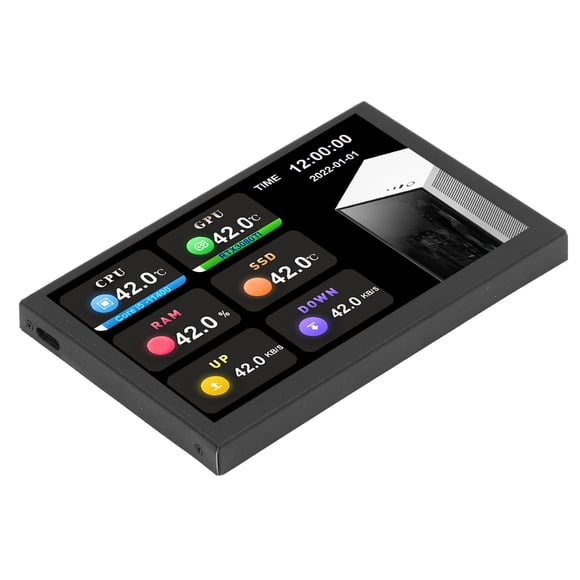 HD IPS Mini Screen, 5.0 Inch 800x480 Resolution IPS Full View USB PC Data Monitor with Type C PH Port, Easy Connection, Customizable Settings, Multi Features, Sturdy Construction