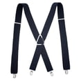 thumbnail image 1 of XZNGL Mens Suspenders X-Back 3.5cm Wide Adjustable Solid Straight Clip Suspenders, 1 of 5