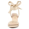 thumbnail image 2 of BLISSFUL STEP Women's Open Toe Back Ankle Tie Chunky Heel Sandals, 2 of 7