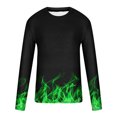 thumbnail image 4 of TIMIFIS T-Shirt en Coton à Manches Longues pour Homme, Chemises Imprimées Graphiques, Hauts - Greenfall, 4 of 5