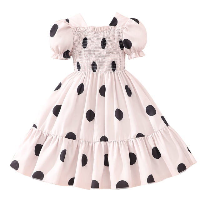 Landzoo One Robe à Manches Courtes pour Filles Tout-Petits Imprimés Robe de Danse Vêtements Respirants Mignons