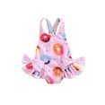 thumbnail image 2 of ITFABS Maillot une Pièce pour Filles, Sans Manches Imprimé avec Nœud, Combishort de Bain à Volants à Triangles, 2 of 9