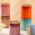 thumbnail image 3 of Qeeadeea/French Gradient Ceramic Sugar Pot With Lid, Solid Sugar Bowl With Spoon, Porcelain Spice Jar, Kitchen Decoration Storage-purple-400ml/14oz, 3 of 9